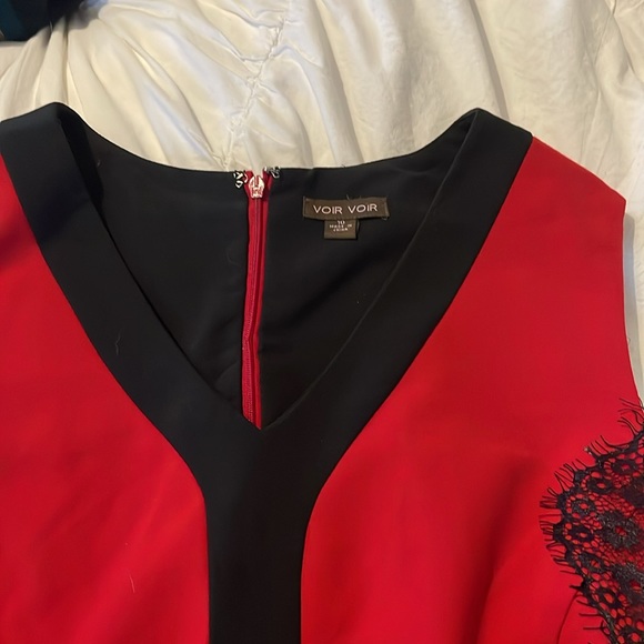 Sexy for Valentine’s Day Voir Voir red lace dress size 10 sheath - Picture 3 of 5